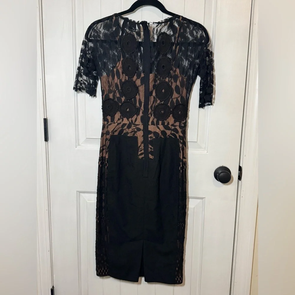 Byron Lars Black Lace Midi Dress